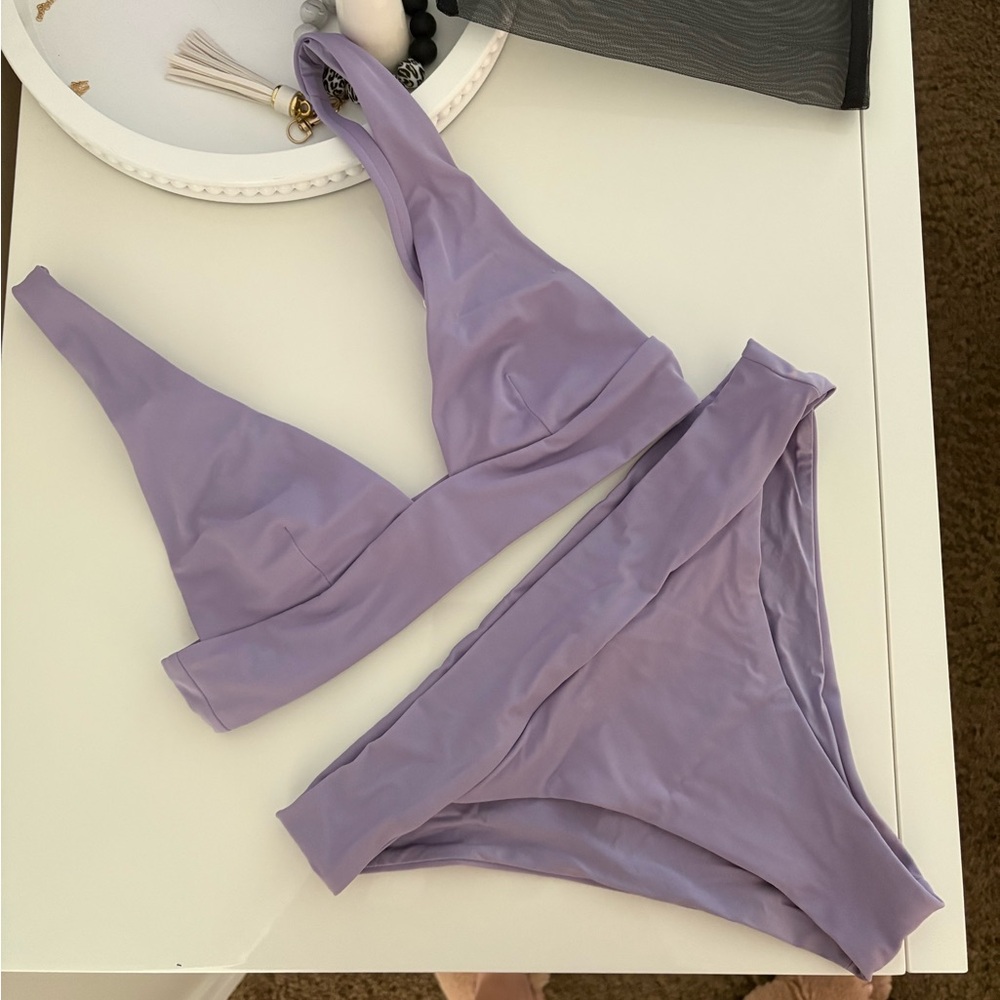 Onia Purple Triangle Bikini Set